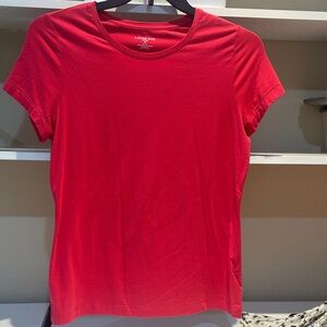 Lands' End Women's Bright Red Short Sleeve Tee
